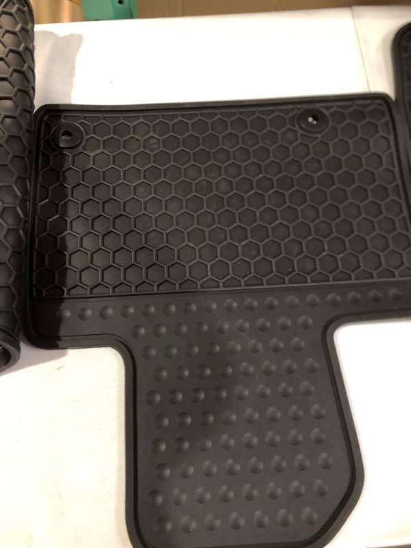 Photo 1 of Megiteller Car Floor Mats Custom Fit for Hyundai Santa Fe 2013-2023?2021 2022 2023? Odorless Washable Heavy Duty Rubber (All Weather) Floor Liners Front and Rear Row Set Blue Black Floor mats 2021-2023