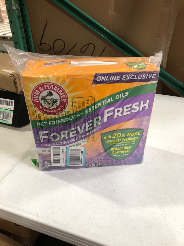 Photo 3 of Arm & Hammer Forever Fresh Clumping Cat Litter Lavender Multicat 18lb with 20% More Lavender Freshness Pet Friendly with Essential Oils