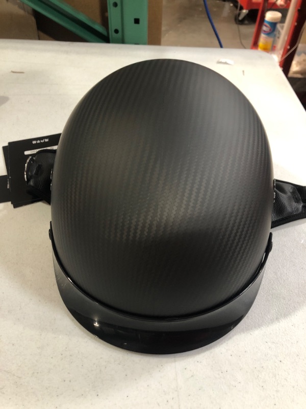 Photo 1 of VCOROS Carbon Fiber Open Face Sun Shield Crusie Motorcycle Helmet Large Flat Black