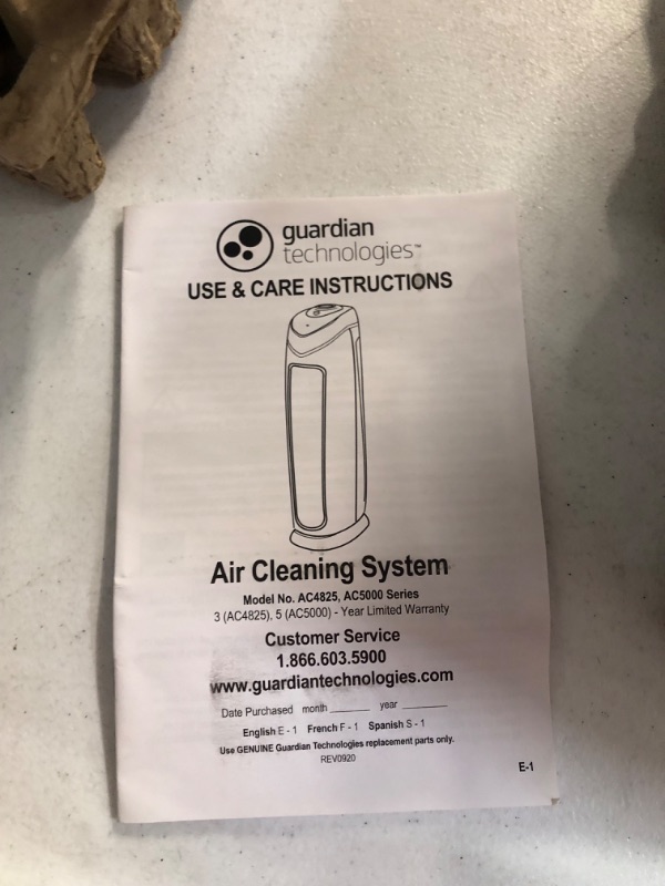 Photo 1 of Germ Guardian Air Purifier with HEPA 13 Filter, Removes 99.97% of Pollutants
