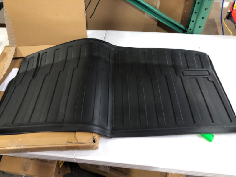 Photo 2 of (USED) powoq Fit Tesla Model Y Trunk Mat Cargo Mat Cargo Liner Trunk Liner for 2020 2021 2022 Tesla Model Y 7-Seater Accessories (Rear Cargo Mat with Backrest Mat for 7 Seats Model)
