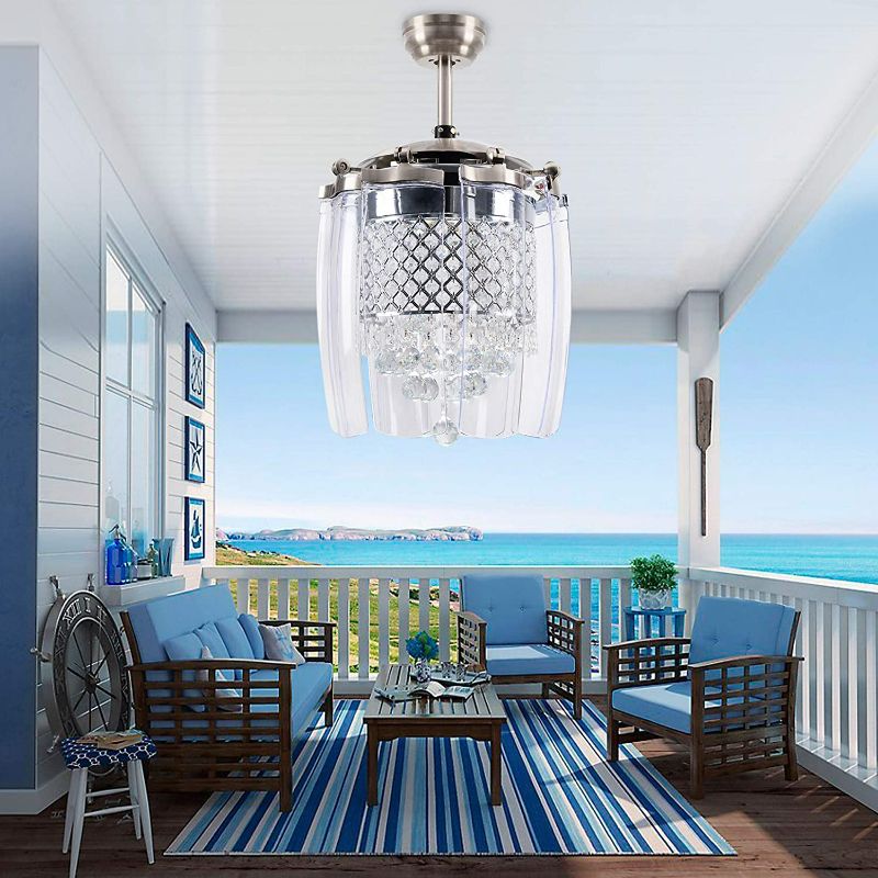 Photo 1 of *BRAND NEW* LuxureFan Modern Crystal Ceiling Fan Light for Living Room Restaurant of Sand Nickel 42 Inch
