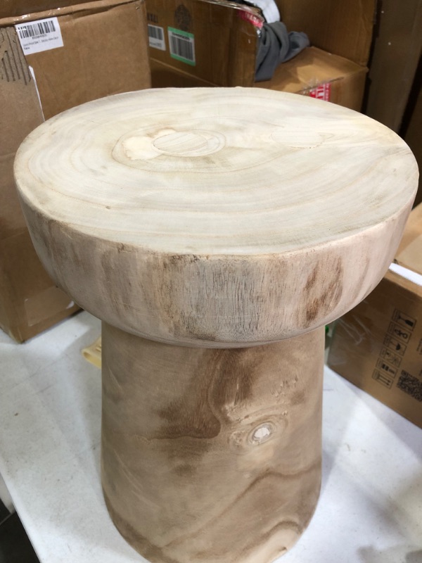 Photo 3 of *GOOD CONDITION* Uziass Wood Tree Stump Stool, 15" Wood Tree Stump Side Table Wooden Stump End Table Round Tree Stump Table 