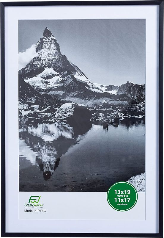 Photo 1 of *NEW* FrameWorks 13”x19” Matted to 11”x17” – Deluxe Silver Aluminum Contemporary Picture Frame 