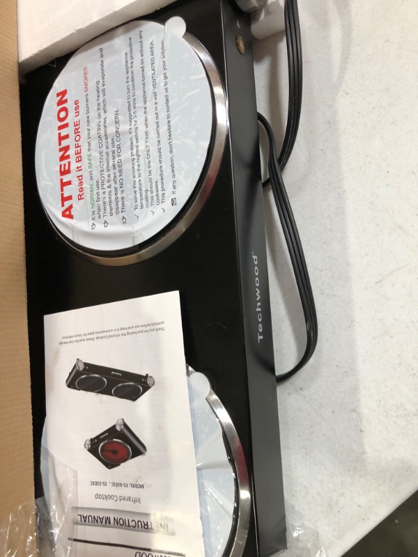 Photo 3 of *SEE NOTES* Hot Plate, Techwood 1800W Double Infrared Ceramic Electric Stove for Cooking