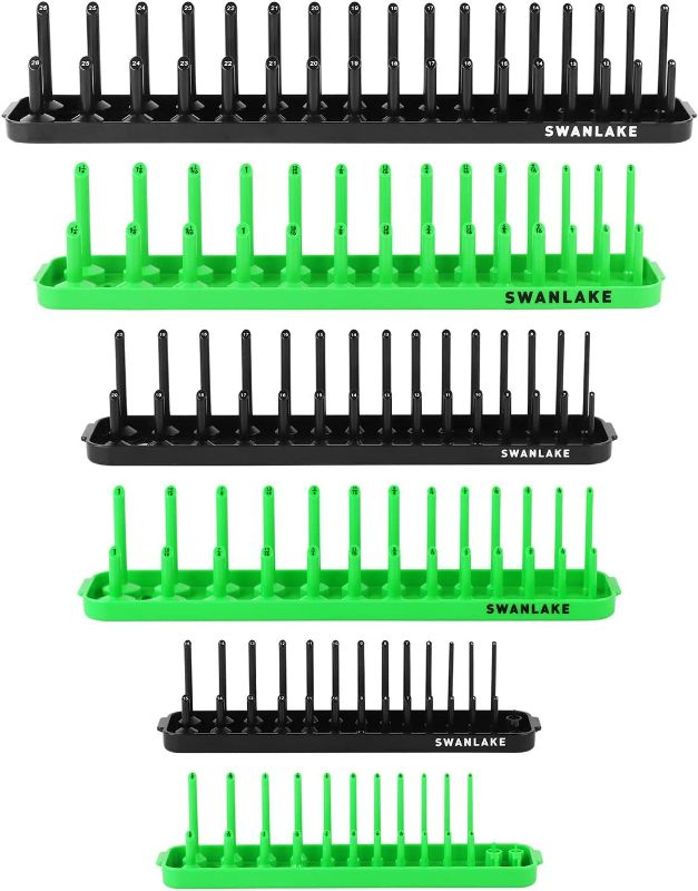 Photo 1 of *USED* SWANLAKE Socket Organizer Set,6PCS SAE and Metric Socket Tray Set,1/4", 3/8", and 1/2" Drive 