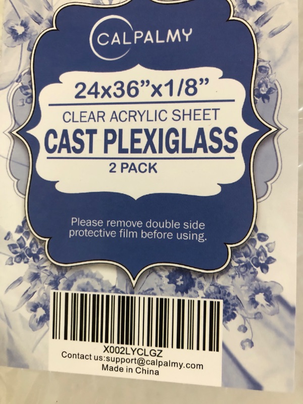 Photo 3 of (2 Pack) 1/8" Thick Clear Acrylic Sheets - 24" x 36" Pre-Cut Plexiglass Sheets for Craft Projects, Signs, Sneeze Guard, and More