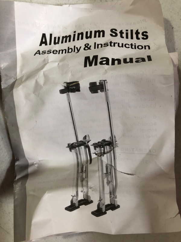 Photo 2 of 24 inch -40 inch Professional Grade Adjustable Drywall Stilts Taping Paint Stilt Aluminum Tool Stilt for Painting Painter Taping Blue 24"-40" blue