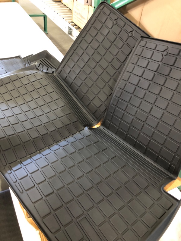 Photo 4 of Rongtaod Fit 2020-2023 Ford Explorer Floor Mats Cargo Liner TPE Seat Back Mats for 6&7 Passenger