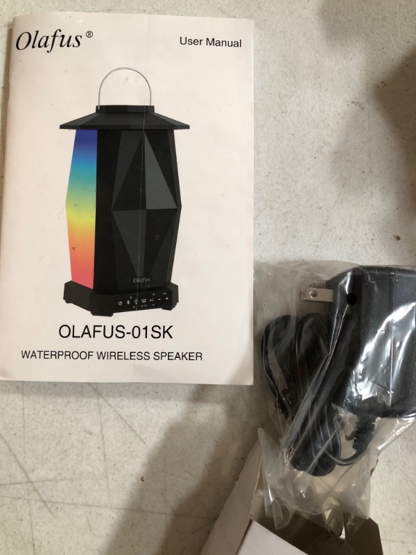 Photo 2 of Olafus 2-Set Outdoor Speaker Bluetooth, 50W Dual Wireless Speaker, IPX5 Waterproof w RGB Lights