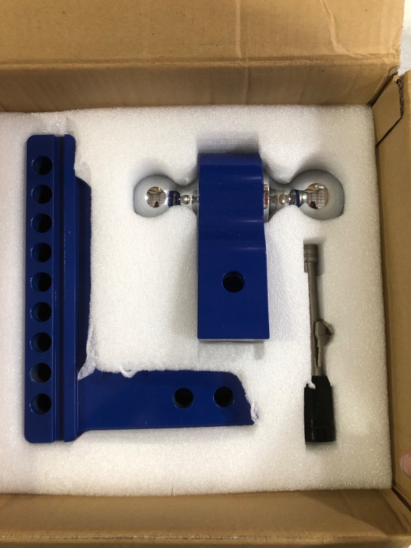 Photo 2 of YIZBAP Adjustable Trailer Hitch, Fits 2" Receiver, 6" Drop/Rise Drop Hitch, 12500 LBS GTW, Ball Mount, 2" and 2-5/16" (Blue)