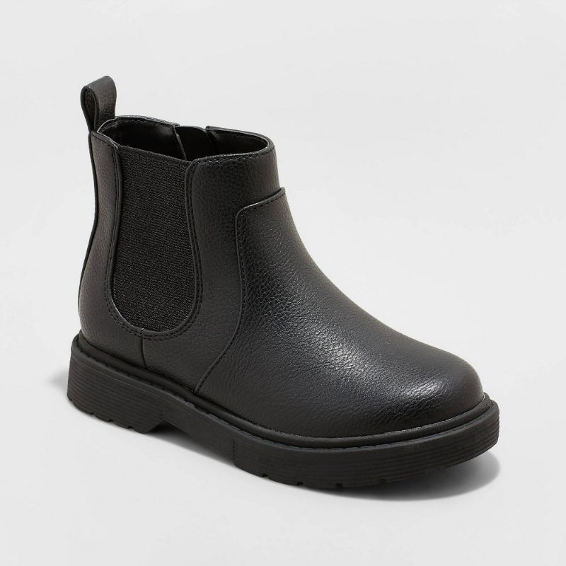 Photo 1 of Girls' Zita Zipper Chelsea Boots - Cat & Jack Black Children's Size 2