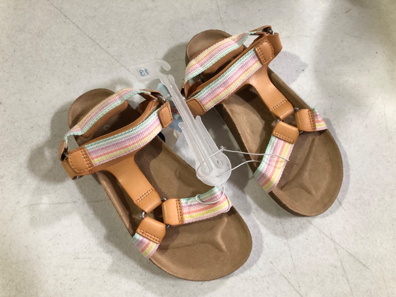 Photo 2 of Girls' Val Footbed Sandals - Cat & Jack Tan Children's Size 13