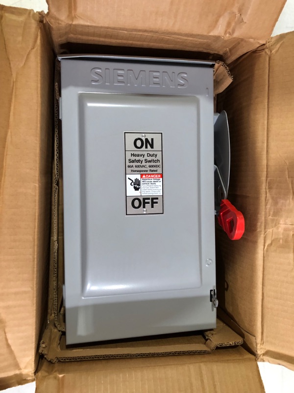 Photo 2 of ***UNTESTED*** Siemens HNF362R 60-Amp 3 Pole 600-volt 3 Wire Non-Fused Heavy Duty Safety Switch