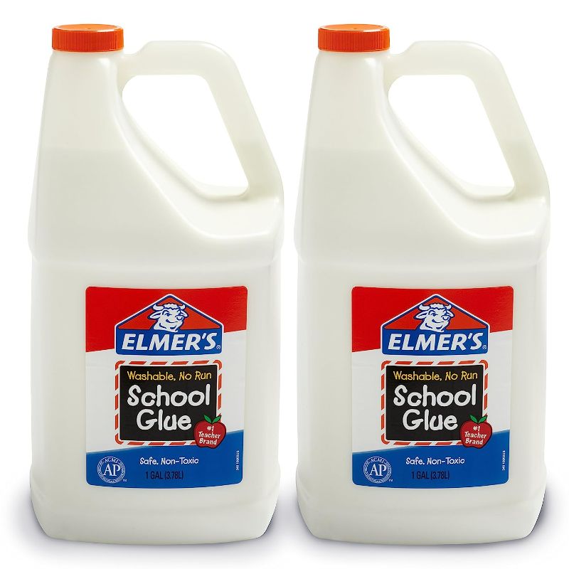 Photo 1 of Elmer's Liquid School Glue, Washable, 1 Gallon, 2 Count 1 Gallon - 2-count Glue