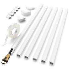 Photo 1 of Cord Cover, Delamu Cord Hider Wall Mounted TV, Large Cable Hider Wire Covers for Cords Easy Snap-on, 94.5in Wire Hider Cable Concealer Cable Raceway, Cable Cover Cable Management, 6x W1.18 H0.67 White