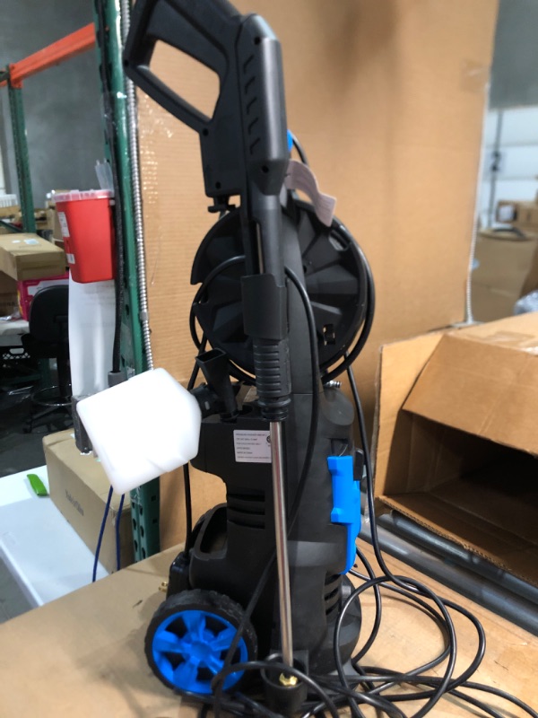 Photo 2 of * USED * 
Electric Pressure Washer, 1700 PSI, 1.7 GPM, 11 AMP, 15 Degree Nozzle, Easy Squeeze Spray Gun, Foam Cannon, Extension Lance, 25' Hose, Compact Ergonomic Handle Design, 18 Lbs