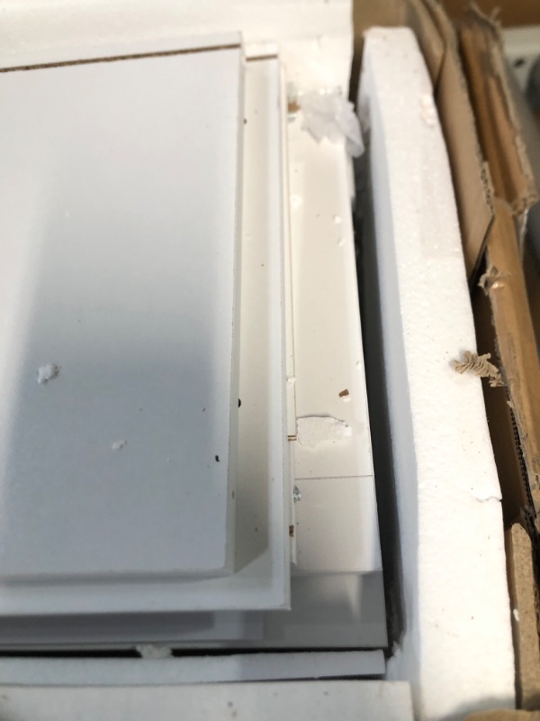 Photo 1 of * DAMAGED * 
WEENFON Bathroom Floor Storage Cabinet, Kitchen Storage Cabinet with Doors and Shelves, Freestanding Storage Cabinet with Drawers, Floor Cabinet for Living Room, Bedroom, Bathroom, Kitchen, White
