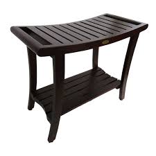 Photo 1 of * USED * 
Bamboo Shower Stool Bench Waterproof with Storage Shelf for Shaving Legs or Spa Bath Seat in Bathroom & Inside Shower for Adults Seniors Elderly (24 x 13.4 x 18.5 inches+Black