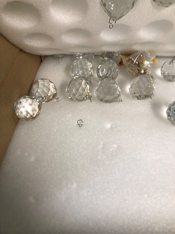 Photo 3 of * MISSING PARTS * 
Saint Mossi 8-Lights Modern K9 Crystal Chandelier Light Fixture, Perfect Raindrop Chandelier for Bedroom,Living Room,Dining Room, L30 x W12 x H26, Clear Crystal & Chrome Canopy Clear Crystal with Chrome Canopy
