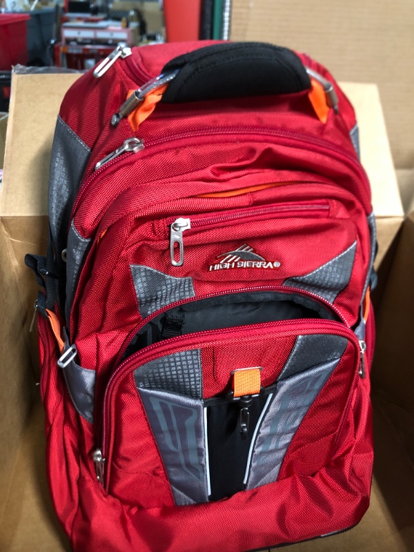 Photo 2 of High Sierra XBT - Business Rolling Backpack, Carmine/Red Line/Black, One Size