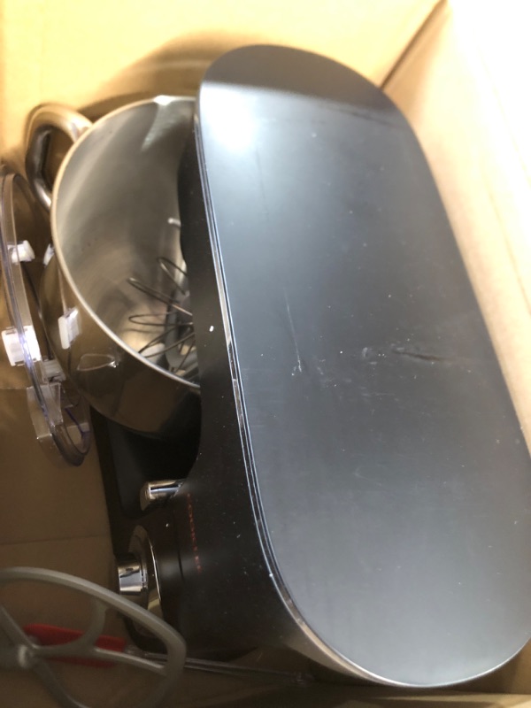 Photo 2 of * USED * 
COOKLEE Stand Mixer, 9.5 Qt. 660W 10-Speed Electric Kitchen Mixer with Dishwasher-Safe Dough Hooks, Flat Beaters, Wire Whip & Pouring Shield Attachments for Most Home Cooks, SM-1551, Black Nero Nemesis