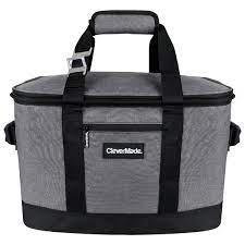 Photo 1 of * USED * 
CleverMade Collapsible Cooler Bag: Insulated Leakproof 50 Can Soft Sided Portable Cooler Bag for Lunch, Grocery Shopping, Camping and Road Trips, Heather Grey/Black