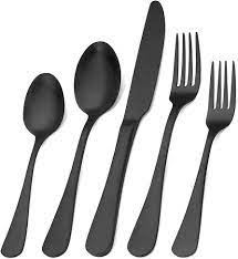 Photo 1 of * USED * 
Matte Black Silverware Set, Satin Finish 