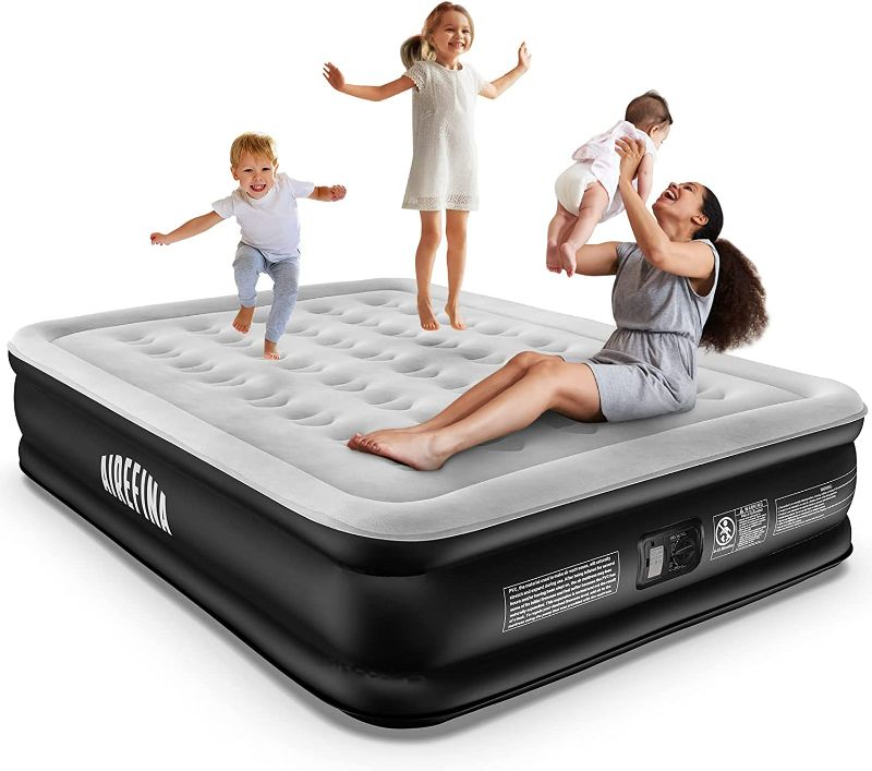 Photo 1 of  Comfort Air Mattress Queen Size with Built-in Electric Pump, Inflatable Bed in 3 Mins Self-Inflation/Deflation