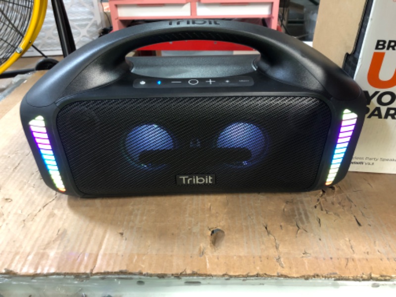 Photo 2 of Tribit StormBox Blast Portable Speaker: 90W Loud Stereo Sound with XBass, IPX7 Waterproof Bluetooth Speaker with LED Light, PowerBank, Bluetooth 5.3&TWS, Custom EQ, 30H Playtime, Outdoor/Camping/Party