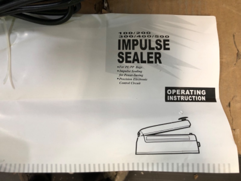 Photo 1 of 12" (300mm) Impulse Sealer Upgrade Thicken Iron case- Manual Poly Bag Heat Sealing Machine Closer Kit w/Adjustable Timer, Portable with Free Replacement Element Grip and Teflon Tape (12 Inch)