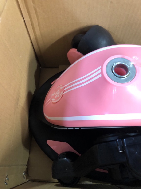 Photo 5 of * MISSING STEERING WHEEL * 
67i Electric Wiggle Car Ride On Toy 2 in 1 Wiggle Car with Rechargeable Battery and Pedal Anti-Rollover (Pink)