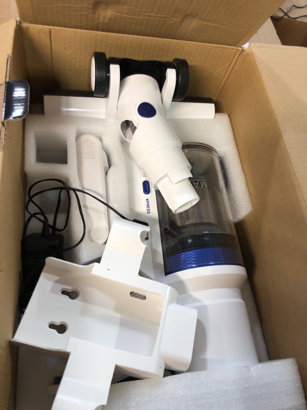 Photo 2 of * USED * 
BRITECH Cordless Lightweight Stick Vacuum Cleaner, 300W Motor for Powerful Suction 30min Runtime, LED Display Screen & Headlights, Great for Carpet Cleaner, Hardwood Floor & Pet Hair (Blue)