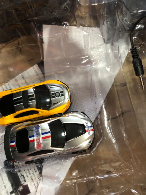 Photo 1 of Electric High-Speed Slot Car Race Car Track Sets with 2 1:43 Scale Slot Cars and 2 Hand Controllers with Headlights and Dual Racing, Toys Gifts for 6 7 8 9 10 11 12 Boys Girls