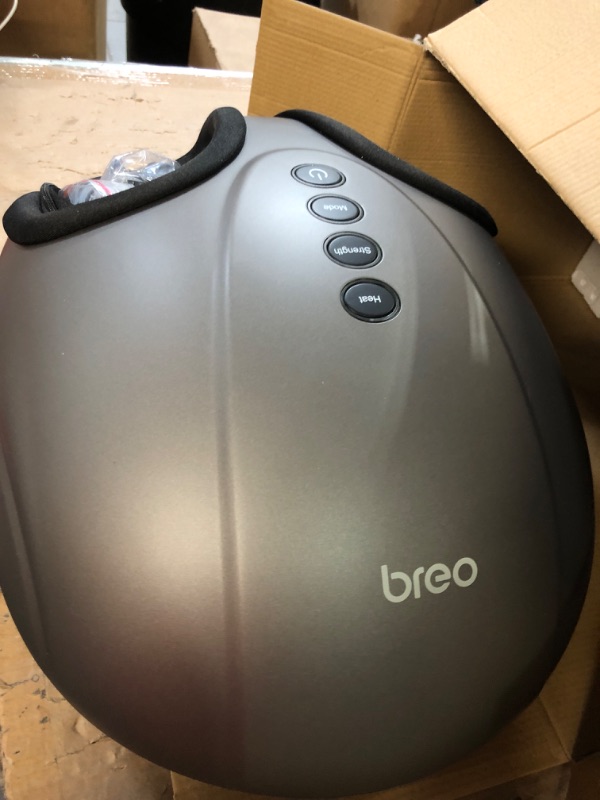 Photo 3 of Breo Foot Massager Machine with Heat, Shiatsu Deep Tissue Kneading, Rolling Massage for Relief, Fits Feet Up to Men Size 12 1 Count (Pack of 1)