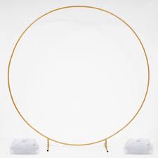 Photo 1 of * USED * 
Round Wedding Arch, Gold Circle Arch with Stands Metal Hoop for Floral Balloon Garland Birthday Wedding Photo Background Decorations