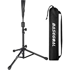 Photo 1 of BaseGoal Batting Tee Baseball Tee Softball Travel Portable Tee Tripod Stand Rubber Tee for Batting Training Practice with Carrying Bag