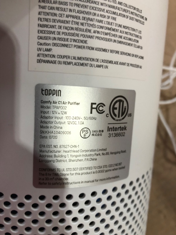Photo 3 of [white - not black]HEPA Air Purifier