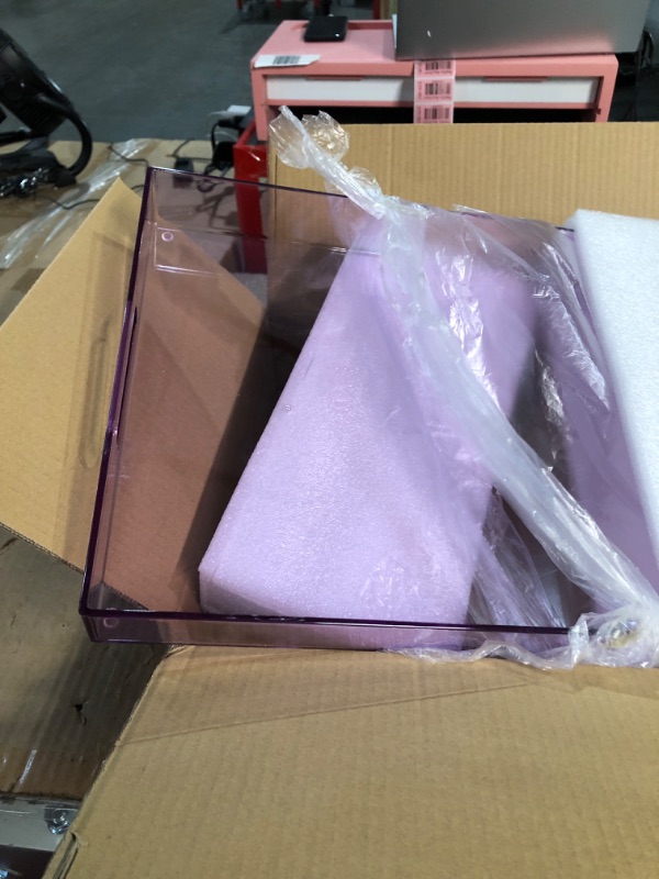 Photo 1 of *NEW* Sooyee Violet Clear Serving Tray with Handles,16" x 12" Decorative Tray