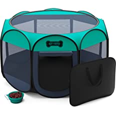 Photo 1 of * USED * 
Ruff 'N Ruffus Portable Foldable Pet Playpen + Carrying Case + Travel Bowl | Available in 3 Sizes Indoor/Outdoor Water-Resistant Removable Shade Cover