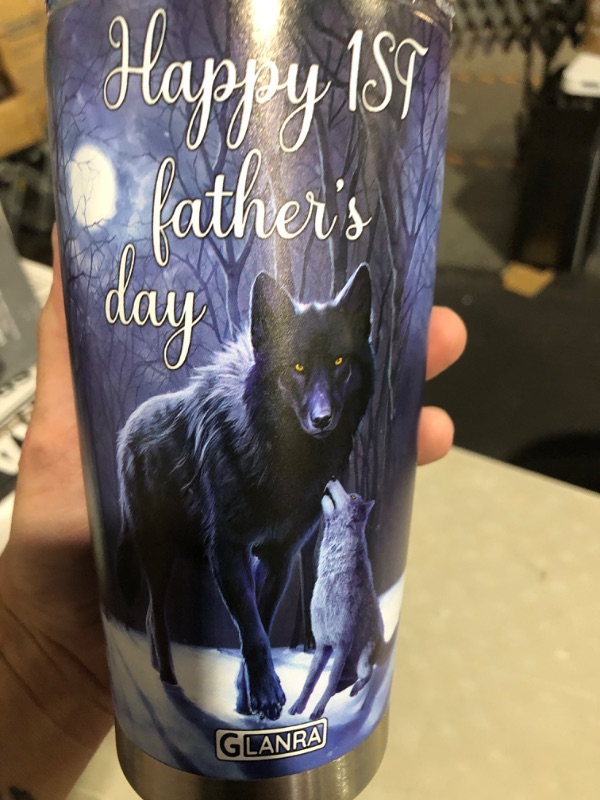 Photo 1 of (USED) Happy 1st Father's Day Personalized Tumbler - Wolf Lover Tumbler-