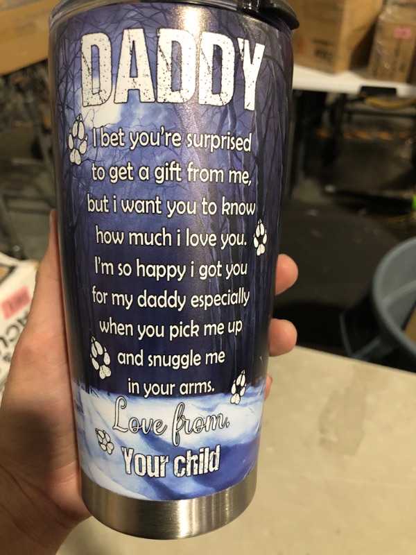 Photo 2 of (USED) Happy 1st Father's Day Personalized Tumbler - Wolf Lover Tumbler-