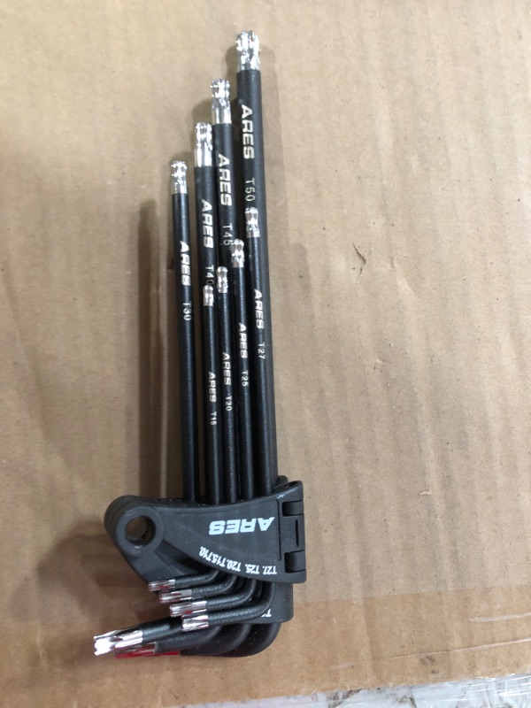 Photo 2 of ARES 70257 - Extra Long Ball End Torx L-Key Set - 9-Piece Set Includes Sizes T10-T50 - Anti-Slip Textured Black Coating & Premium S2 Steel Construction