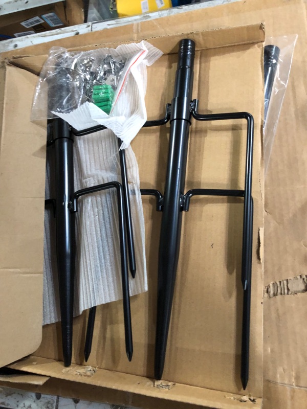 Photo 2 of Mutovlin String Light Poles,10 Ft Light Poles for Outside String Lights,Outdoor Light Poles with Fork,Fence Brackets,Base