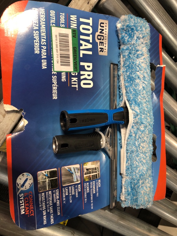 Photo 2 of 12 in. Squeegee, 14 in. Scrubber Total Pro Kit with 6 ft. Connect and Clean Pole