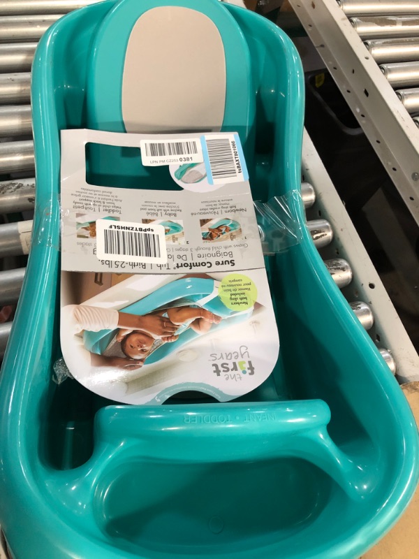 Photo 2 of **NO SLING**
The First Years Sure Comfort Deluxe Newborn to Toddler Tub, Teal Aqua