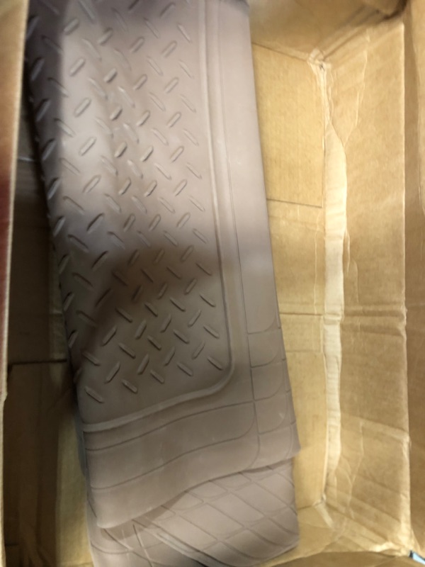 Photo 1 of *SEE NOTES*BDK Car SUV and Van Floor Rubber Mats - 3 Rows 4 Pieces, Heavy Duty All Weather Protection (Beige) - MT-783-781-BG