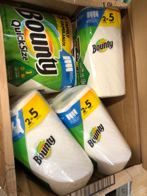 Photo 1 of Bounty Quick-Size Paper Towels, White, 8 Family Rolls 