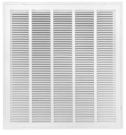 Photo 1 of 25 in. x 25 in. Square Return Air Filter Grille of Steel in White
