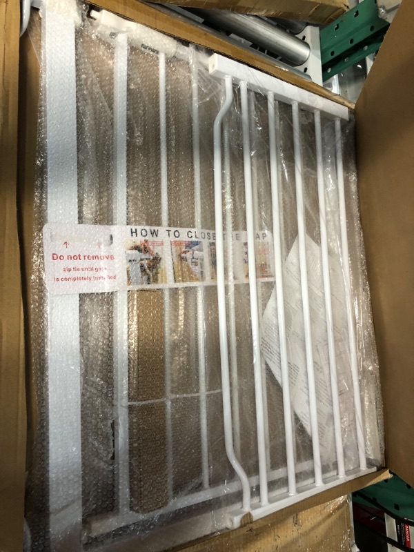 Photo 1 of BalanceFrom Easy Walk-Thru Safety Gate for Doorways and Stairways with Auto-Close/Hold-Open Features, Multiple Sizes, White, Model: None, 43.3 - 48 inch 43.3 - 48 inch Cool White